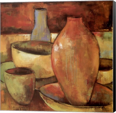 Framed Glazing Pots II Print