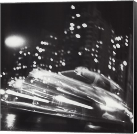 Framed Taxi, New York Night, c.1947 Print
