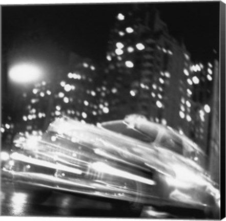 Framed Taxi, New York Night, c.1947 Print