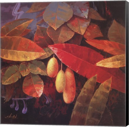 Framed Tropical Leaves I Print