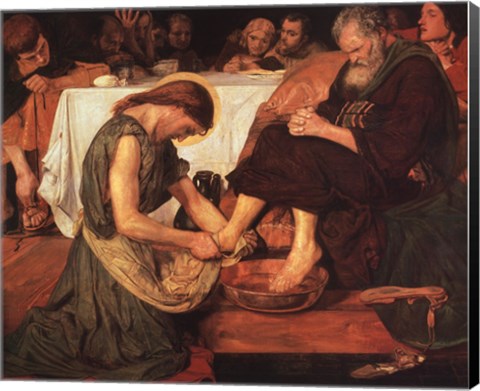 Framed Jesus Washing Peter's Feet Print