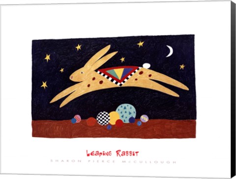 Framed Leaping Rabbit Print