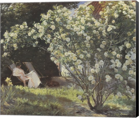 Framed Peter Severin Kroyer - Havepartie Med Marie Kryer Print