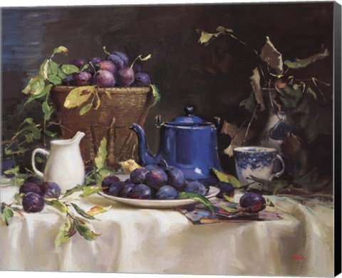 Framed Still Life with Plums Print