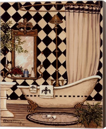 Framed Elegant Bath I Print