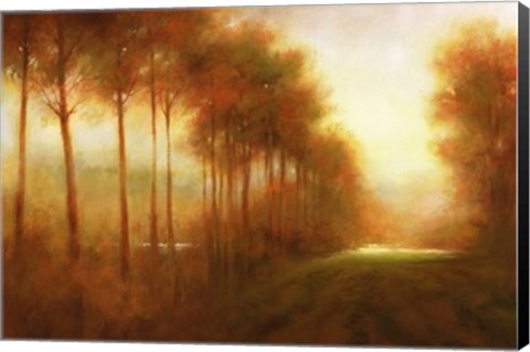 Framed Line of Trees at Dawn Print