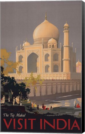 Framed Taj Mahal - Visit India Print