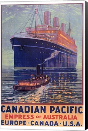 Framed Canadian Pacific - Empress of Australia Print