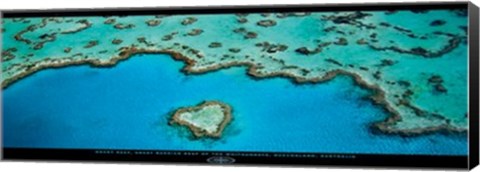 Framed Heart Reef, Great Barrier Reef Print