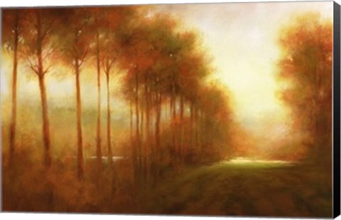 Framed Line of Trees at Dawn Print