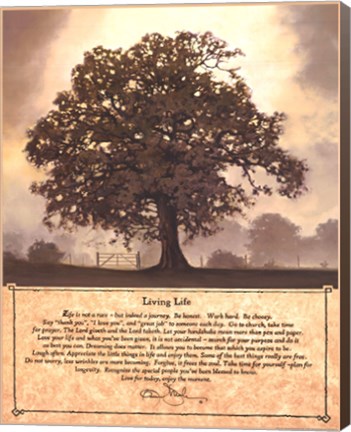 Framed Living Life Print