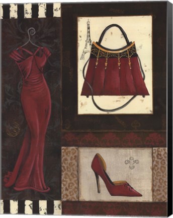 Framed Fashion Collage I - mini Print