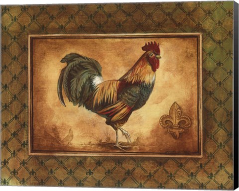 Framed Country Rooster I - mini Print