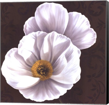 Framed White Poppies II - mini Print