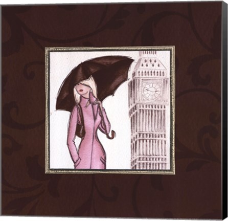 Framed London in Pink Print