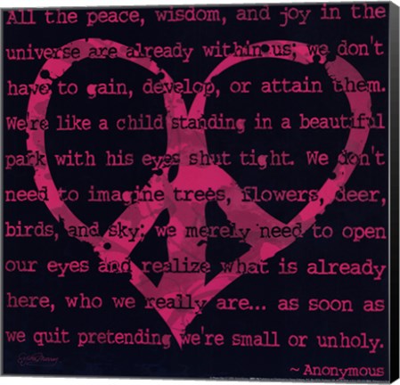 Framed Peace Sign IV Print