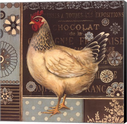 Framed Aqua Rooster II - mini Print