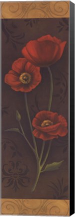 Framed Red Poppy Panel I - mini Print