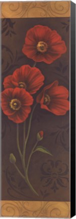 Framed Red Poppy Panel II - mini Print