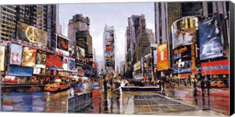 Framed Evening in Times Square Print