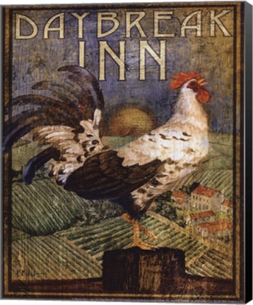 Framed Rooster Sign I - mini Print