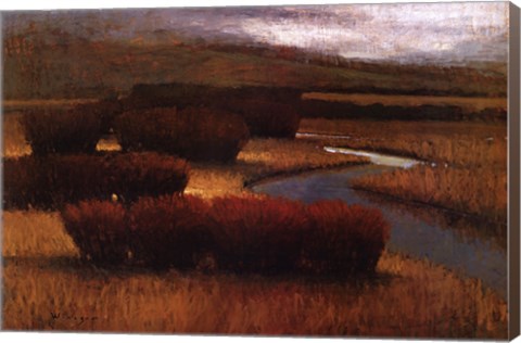 Framed River Runs II Print