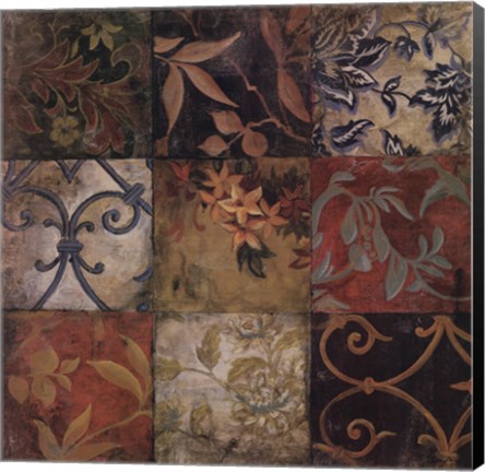 Framed Floral Mosaic V Print