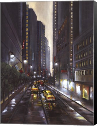 Framed City Street II Print
