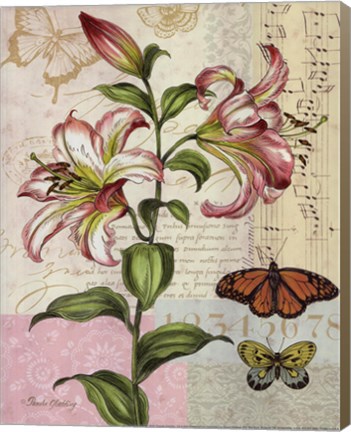 Framed Oripet Lily Collage Print