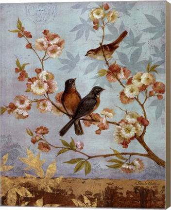 Framed Robins &amp; Blooms - mini Print