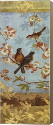 Framed Robins &amp; Blooms Panel - mini Print
