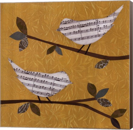 Framed Golden Songbirds II Print