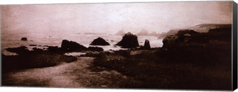 Framed Sepia Island Shores II - petite Print