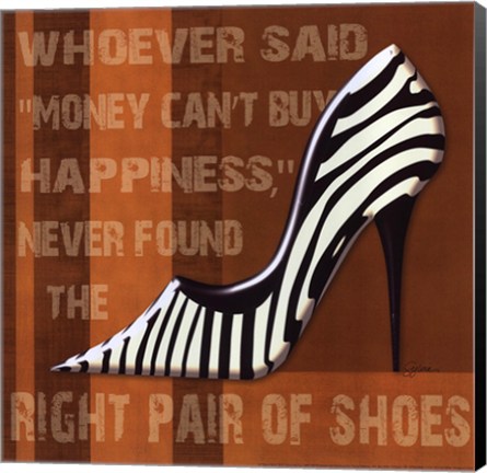 Framed Zebra Shoe Print