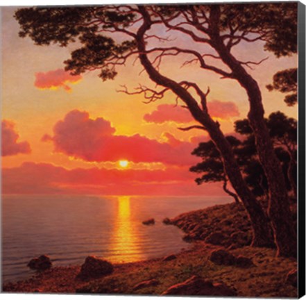 Framed Calme de Soir, Cote d&#39;Azur Print
