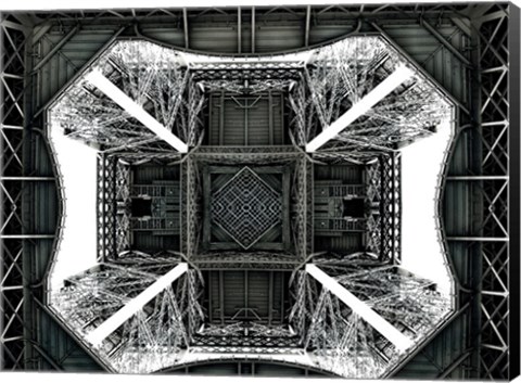 Framed View of the Eiffel Tower from below Print