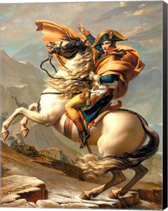 Framed Napoleon (1769-1821) Crossing the Alps at the St Bernard Pass Print