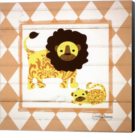 Framed Lions Print