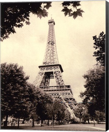 Framed Eiffel Tower I - mini Print