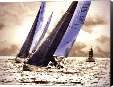 Framed Racing Waters I - mini Print