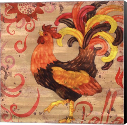 Framed Royale Rooster II Print