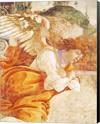 Framed Annunciation, detail of the Archangel Gabriel, from San Martino della Scala, 1481 Print
