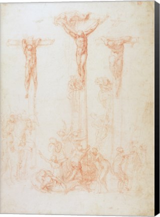 Framed Study of Three Crosses Print