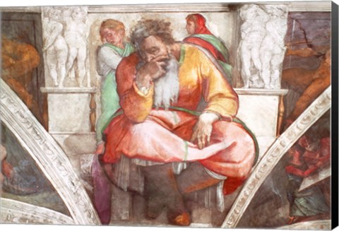 Framed Sistine Chapel Ceiling: The Prophet Jeremiah Print