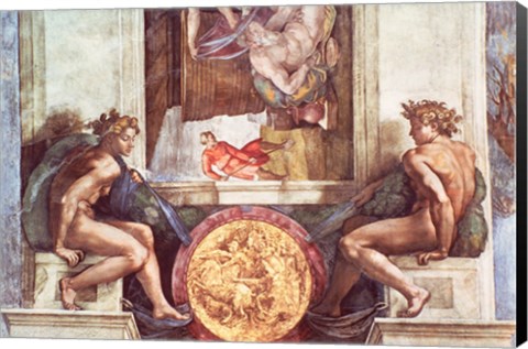 Framed Sistine Chapel Ceiling: Ignudi Print
