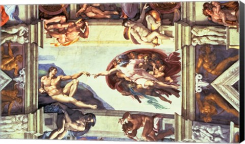Framed Sistine Chapel Ceiling: Creation of Adam, 1510 Print