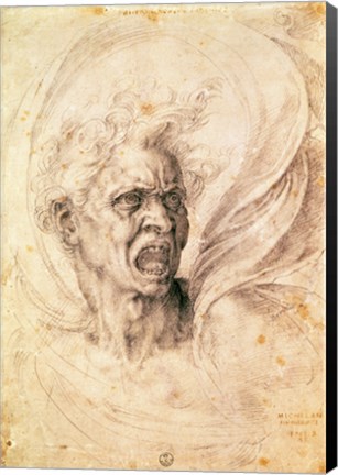 Framed Study of a man shouting Print