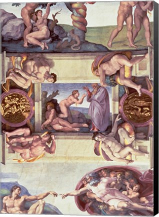 Framed Sistine Chapel Ceiling (1508-12): The Creation of Eve, 1510 Print