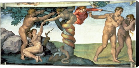 Framed Sistine Chapel Ceiling (1508-12): The Fall of Man, 1510 Print