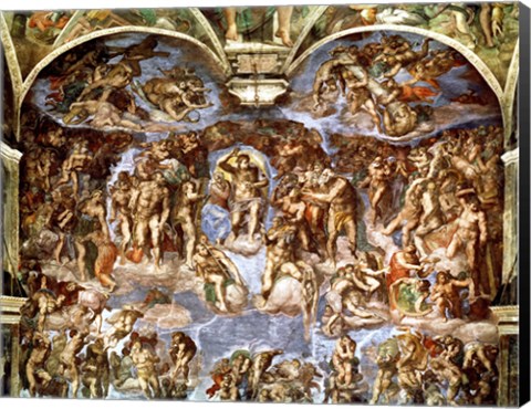 Framed Sistine Chapel: The Last Judgement, 1538-41 Print